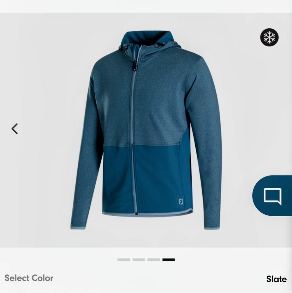 FootJoy Thermo Series Golf Men’s Blue Full-Zip Hooded Jacket Size Large
